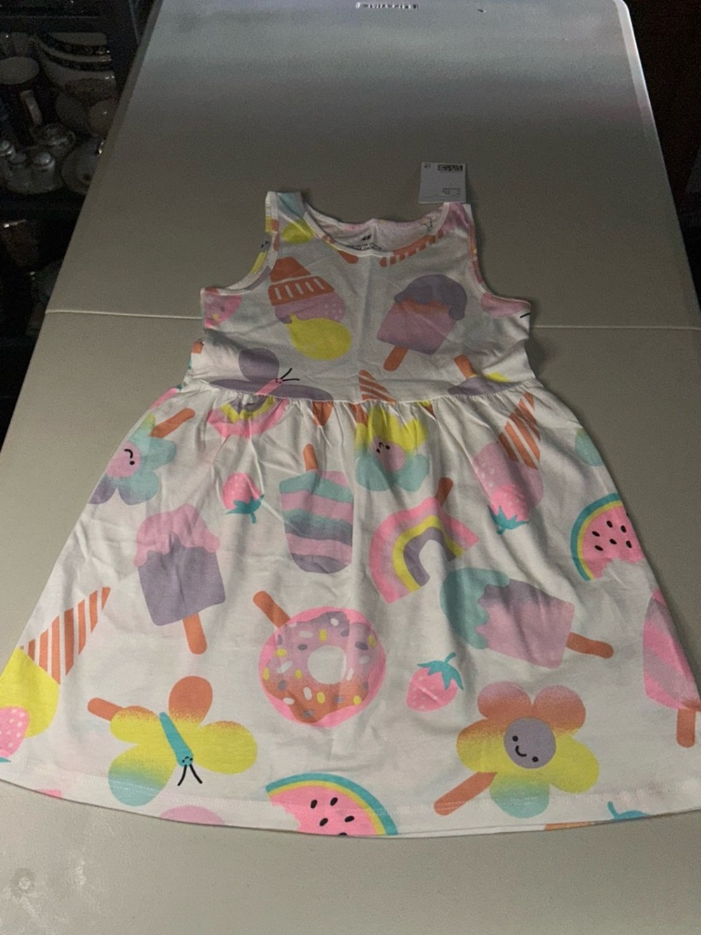 H&M Pastel Rainbow & Ice Cream Print Tank Dress - Pink Yellow Mint Purple